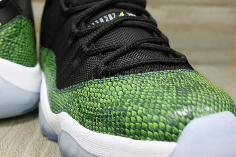 Authentic Air Jordan 11 Low Green Snakeskin